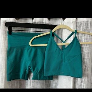SET Active Teal Sports Bra and Shorts